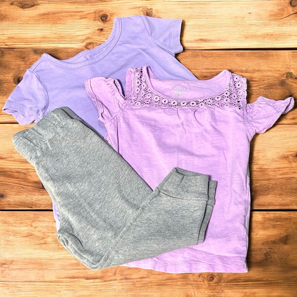 Baby girls 18/24m tee shirts and pants outfit